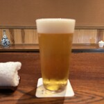にしぶち飯店 - 生ビールで乾杯❗️