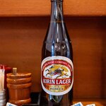 うなぎの魚伊 - 2025.1 瓶ビール（650円）キリンラガー中瓶