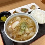 おかだうどん - きしめん定食　¥700