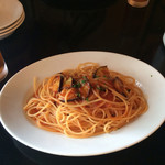 京野菜イタリアンバール　UNO - 賀茂ナスのトマトソースのスパゲティ(￥800→ランチパスポート価格で￥500)