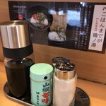 麺屋 鶏ノ湯 - 卓上調味料。飛騨山椒が復活！