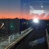 涮涮鍋 Dontei 取手藤代店 - 夕暮れ後の富士山のシルエット（常磐線藤代駅）