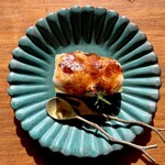 カフェモン - さつまいものココナッツミルククリームブリュレ（¥300税込）
      今日のランチデザートは、さつまいもの上にとろ〜りブリュレが乗ったやつ♡