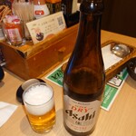 涮涮鍋 Dontei 取手藤代店 - 首先來一瓶中瓶朝日超乾啤酒