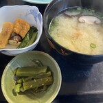 清楓 - 小鉢 味噌汁 お漬物