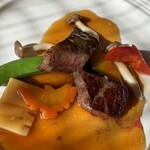 ル・シノワ 花栞 - ◉ 松阪牛のイチボのステーキ　　　　　　　　　　　　　　　　　　　　　　　　お肉もソースも素晴らしく美味しい✨