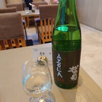 近江牛もりしま 寛閑観ここ滋賀店 - 松の司AZOLLA50純米大吟醸1,100円