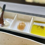 一路堂カフェ - クリームチーズ・自家製りんごジャム・オリーブオイル