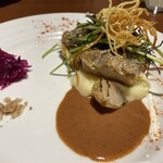 トラットリア イル レガーロ - スズキのウロコパリパリ焼き