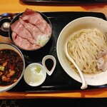 そば善 - 鴨中華昆布水つけめん・ミニローストビーフ丼セット