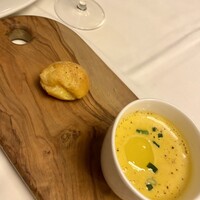 LE PORTIER Par Aux Delices de dodine Toranomon - お通し　かぼちゃのポタージュとチーズのシュー