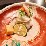 日本料理 馳惣 - 河豚寿司、ポン酢ムース