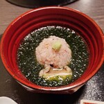 日本料理 馳惣 - フグ雑穀赤飯、あわびのお茶漬け