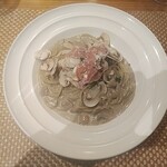 アル・ケッチァーノ  - 追加　生ハムとマッシュルームのクリームパスタ