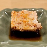 鮨 奥 - あん肝がふんわりソフト、鰹出しと一味をかけてありました