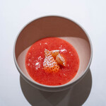 レストラン オオツ - 2025.1 淡雪（白いちご）いばらキッスのスープ 小美玉ヨーグルトのババロア