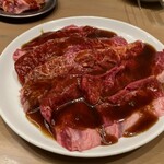 大衆 焼き肉ホルモン 大松 芝田店 - ボリュームたっぷり、上ハラミ。