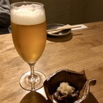 蕎麦 侘助 - 生ビールとお通し