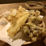 蕎麦 侘助 - 真イカとマイタケ天