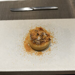 エクアトゥール - タラのブランダード、炙ったたらの白子、カラスミパウダーをかけて