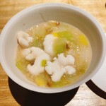 むら上 - 白子、ネギ、根セロリの茶碗蒸し