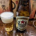 粉ひで - 瓶ビールが赤星が入っていた！！