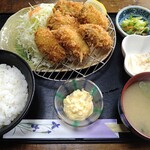 とんかつ専門店 かつ一 - かきフライ定食