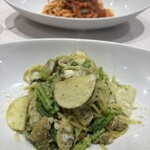 神楽坂タンテボーネ - アサリとカブのジェノベーゼ　ジェノベーゼが優しい味わいで食べやすく、アサリとカブとマッチしてました。