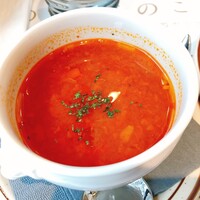 Aging beef ＆ Specialty coffee THE三本 - ランチについてたスープ