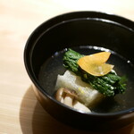 華林 - 下仁田ネギの揚げ餅のお椀