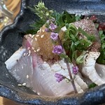 焼きもの家 慶 - 本日のおススメの鉄板、カンパチの炙り@880円