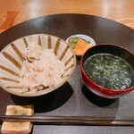 もちづき - 牡蠣ご飯　青さお出汁