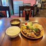 唐揚げのジョンソン - 唐揚げ4個定食