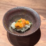 かま叶 - 生ウニ、葉ワサビの炊き込みご飯
