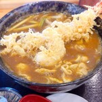 蕎麦 くつざわ - 天カレー南（小えび天はサービスです）