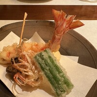 西角 - 車海老の天ぷら　塩で頂きます