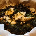 惣湯テラス - 真鯛の酒蒸し蒸篭ご飯。海苔と紫蘇の風味が香ばしくて美味しい。