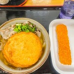 麺紡 - 肉でかまるうどんとイカフライ