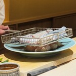 くるますし - イセエビ握り炭火炙り