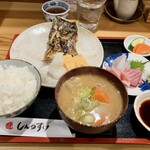 しんのすけ - さわら塩焼き定食(刺身付)