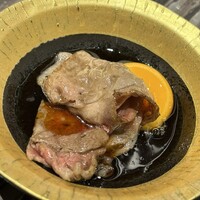 焼肉SEJONG 栄店 - 焼きしゃぶロース（卵黄）