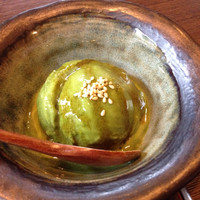 ゆうがた - 抹茶シャーベット。アイスは珍しくないけどシャーベットは珍しいよね。しかも濃厚だった。