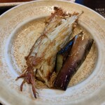 鉄板焼ステーキ 一ッ葉ミヤチク - エノキと茄子