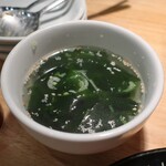 焼肉ホルモン焼き 大地 - ・「石焼ビビンバ(¥1100)」のスープ。