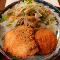 割烹 おりも - 鰤フライと海老クリームコロッケ定食