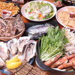 信州炉端酒場万事屋 - 旬の三陸牡蠣使用!!贅沢鍋のコースです♪牡蠣のクリーミーさをいろんなお料理で味わえるコースです。14名様以上で貸切可能です！