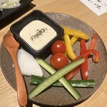 天王寺焼とりporc - 生野菜のバーニャカウダ