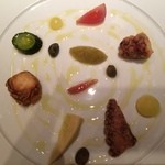 キュイジーヌ[s] ミッシェル・トロワグロ - 蛸のヴェネチア風・野菜のマリネ。美しい絵画のよう。