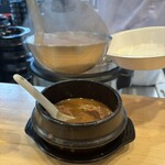 つけ麺がんつけ - 割りスープお願いしまーす♪と言えばアッツ熱のスープを入れてもらえます