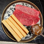 北海道焼肉 北うし - 北海道和牛フィレステーキサンド
